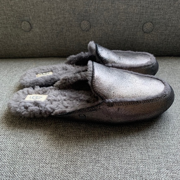 🛑SOLD🛑UGG Metallic Mules Slip On Suede Loafer - Picture 3 of 4